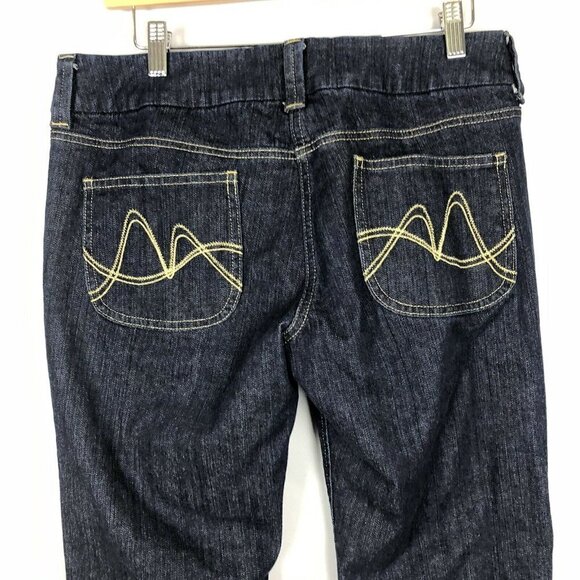 New York and Company Dark Wash Wide Leg Bootcut Jeans Size 10 Measure 33" x 31" - Picture 7 of 10